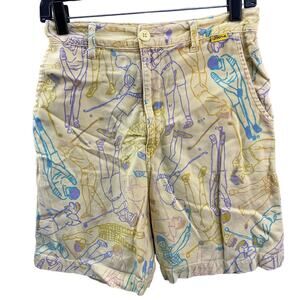 KEN DONE Art Stretch Flat Front Pocket Golf Shorts Size 12 Australia